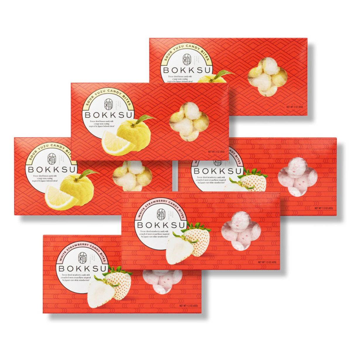 Japanese Candy Bites Duo: White Strawberry & Sour Yuzu (3-Pack)