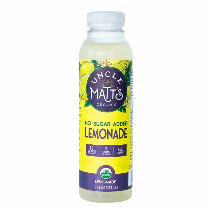 Uncle Matt’s Organic – Lemonade No Sugar Added, 12fo | Pack of 6
