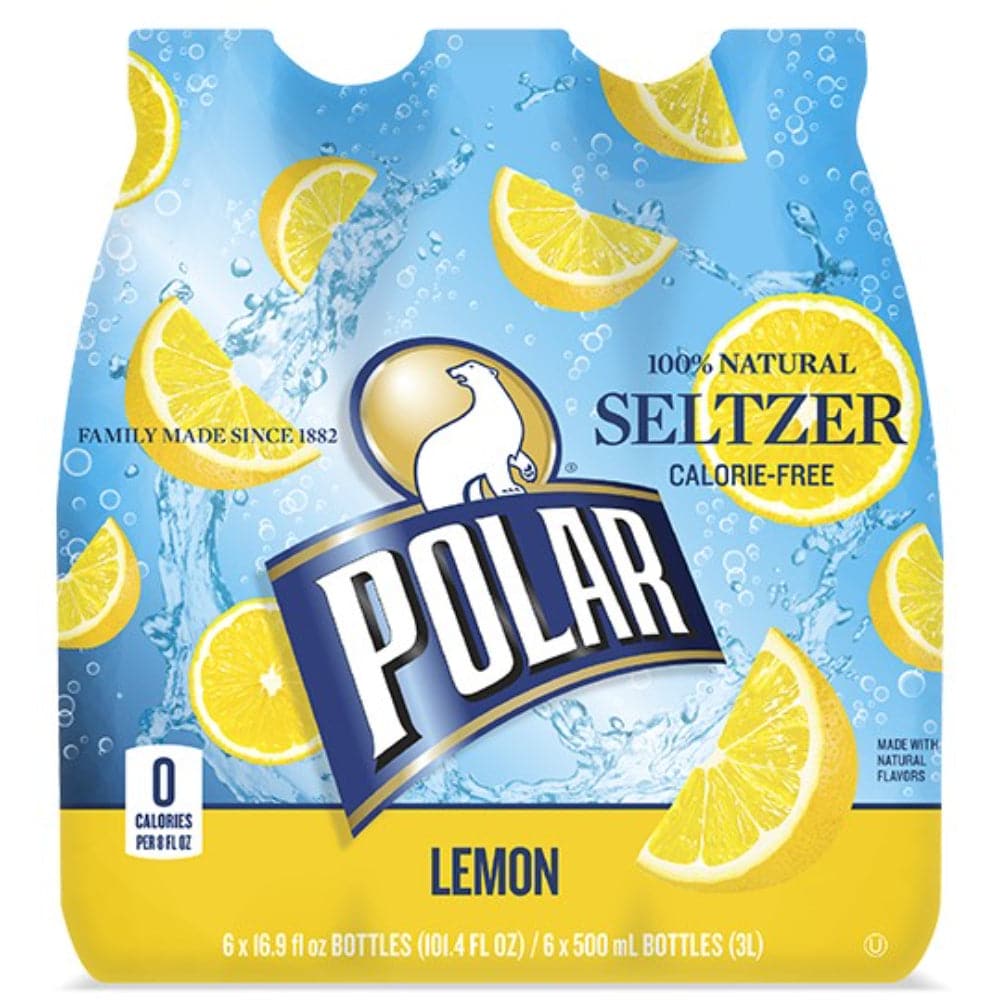 Polar Seltzer – Water Lemon 100% Natural, 6pk