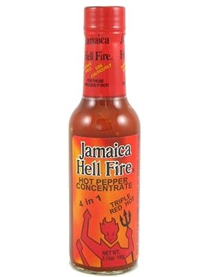 Jamaica Hell Fire 4 / 1 Hot Sauce, 5.15oz.