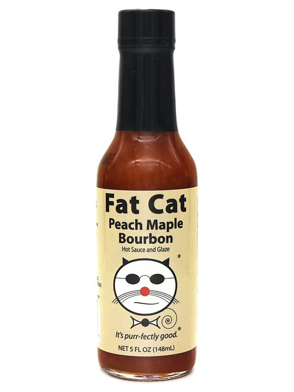 Fat Cat Peach Maple Bourbon Hot Sauce and Glaze