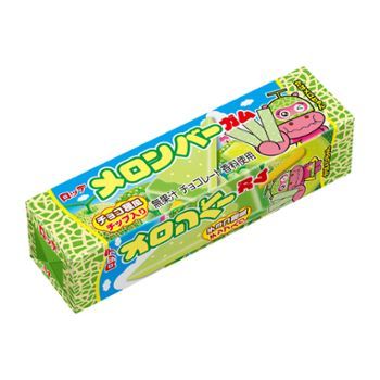 Lotte, Melon Bar, Chewing Gum, Melon & Choco Chip, 9 pcs in 1 pack
