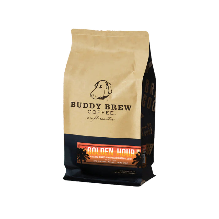 Buddy Brew – Whole Bean Golden Hour Roast Coffee, 12 Oz (Pack Of 6)