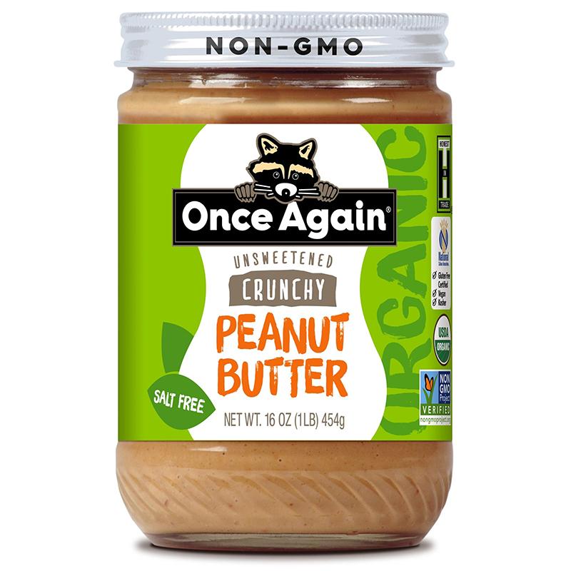 Once Again – Organic Crunchy Peanut Butter No Salt, 16oz