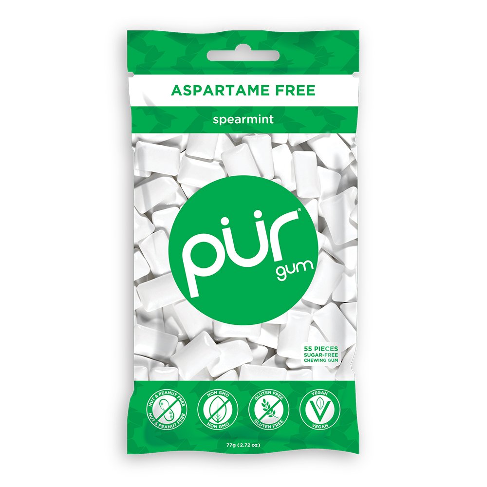 Pur Chewing Gum Sugar-Free Aspartame Spearmint 2.72oz | Pack of 12