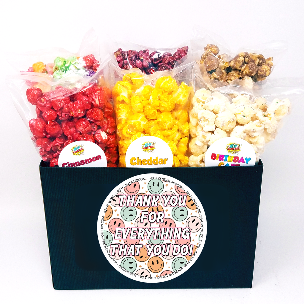 Smiley Face Thank You – Variety 6 Pack – Mini Popcorn Bags