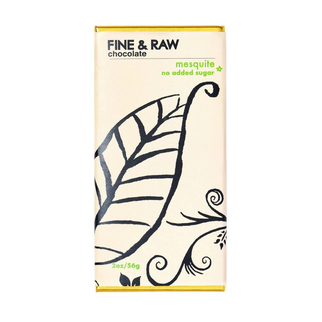Fine and Raw Mesquite Chocolate Bars, Organic, No Added Sugar – 10 Bars x 2oz case