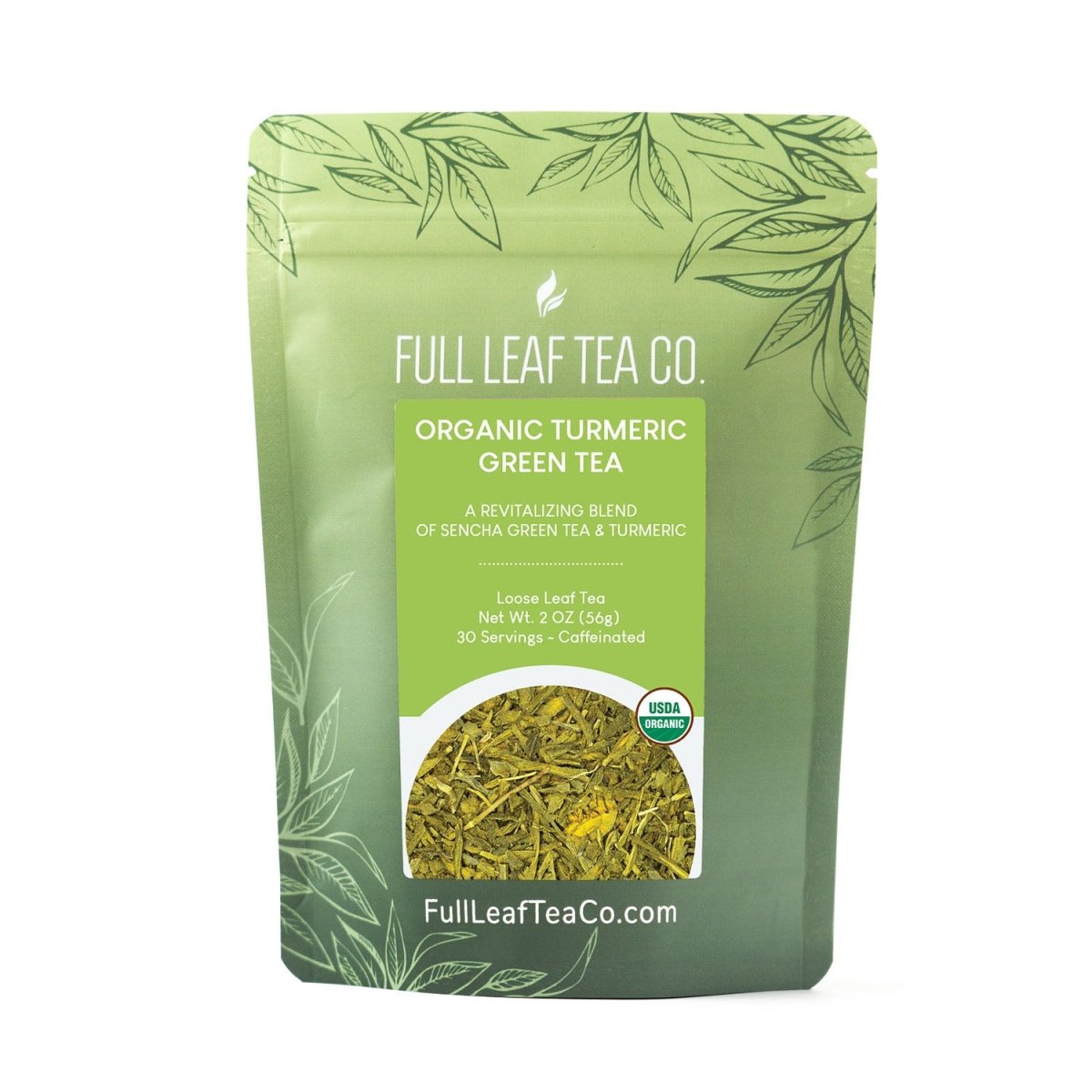 Organic Turmeric Green Tea Retail Bags – Case of 6