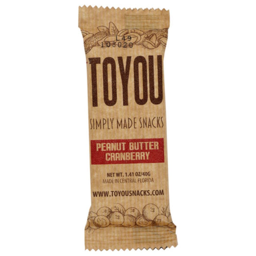 Toyou Snacks – Gluten Free Snack Bar Peanut Butter Cranberry