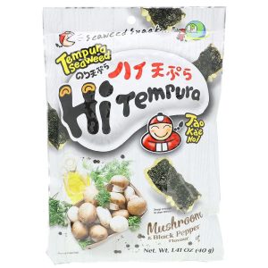 Tao Kae Noi, HiTempura Seaweed Snack, Mushroom & Black Pepper