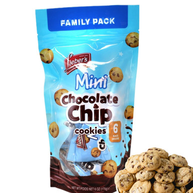 Lieber’s Passover Mini Chocolate Chip Cookies, Family Pack Snacks, 6 Count