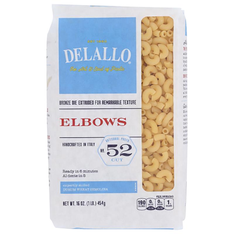 Delallo – Pasta Elbows #52, 16oz