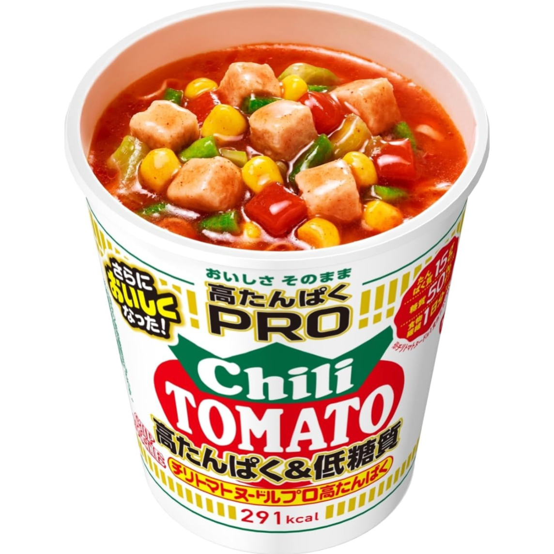 NISSIN Cup Noodle PRO High Protein & Low Sugar Chili Tomato 79g x 12 Packs Japan – Tokyo Sakura Mall