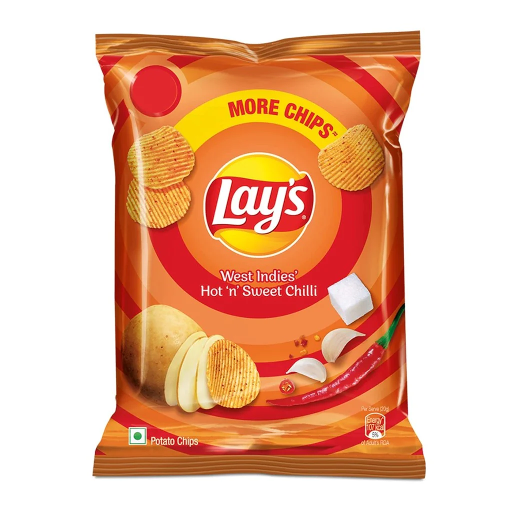 Lays West Indies Hot & Sweet chili 28g – India (Case of 12)