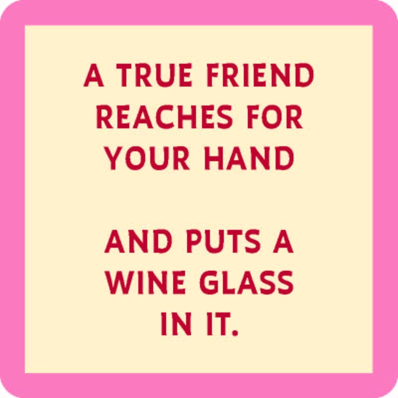Drinks on Me coasters – Put a Wine Glass