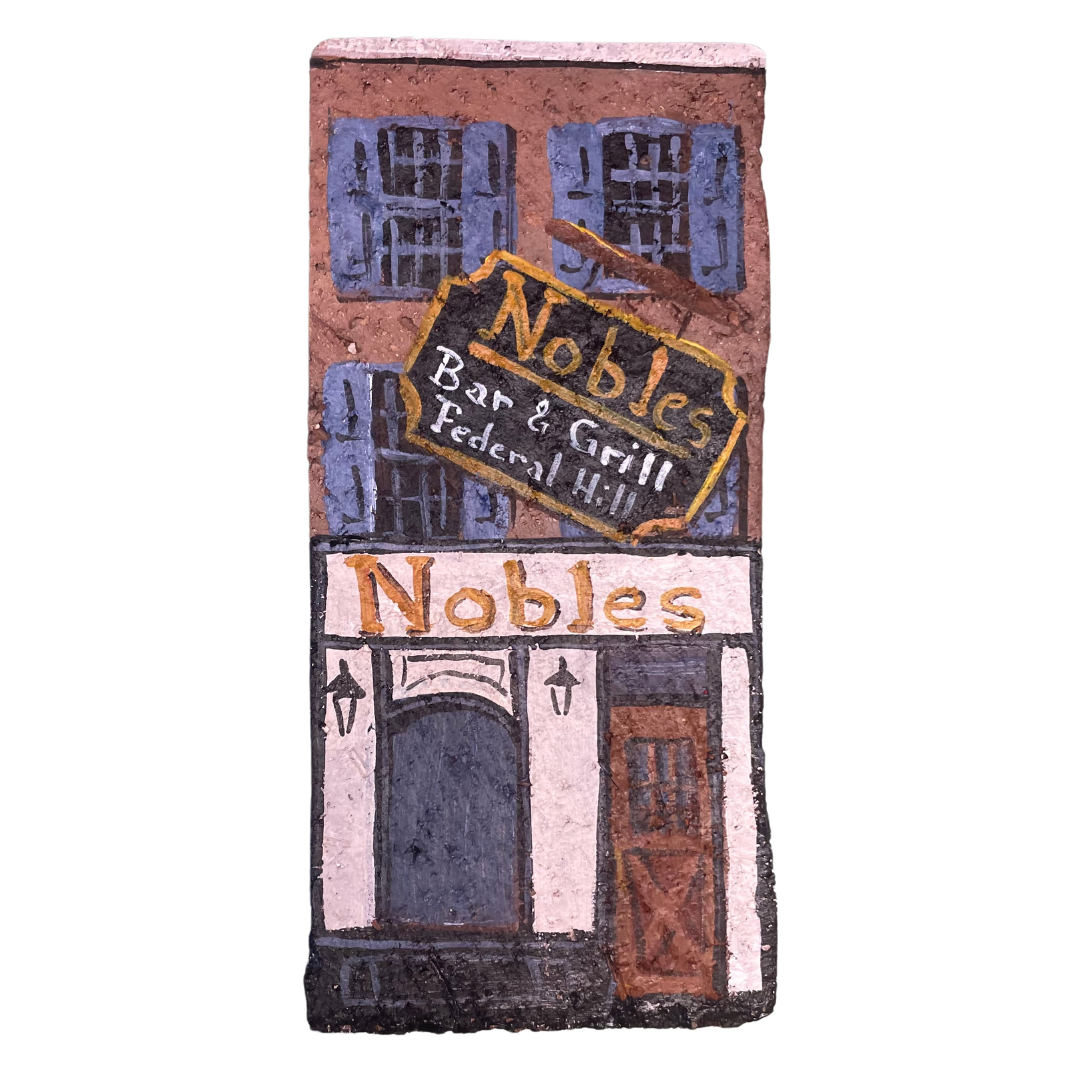 Linda Amtmann Hand Painted Brick – Nobles Bar & Grill