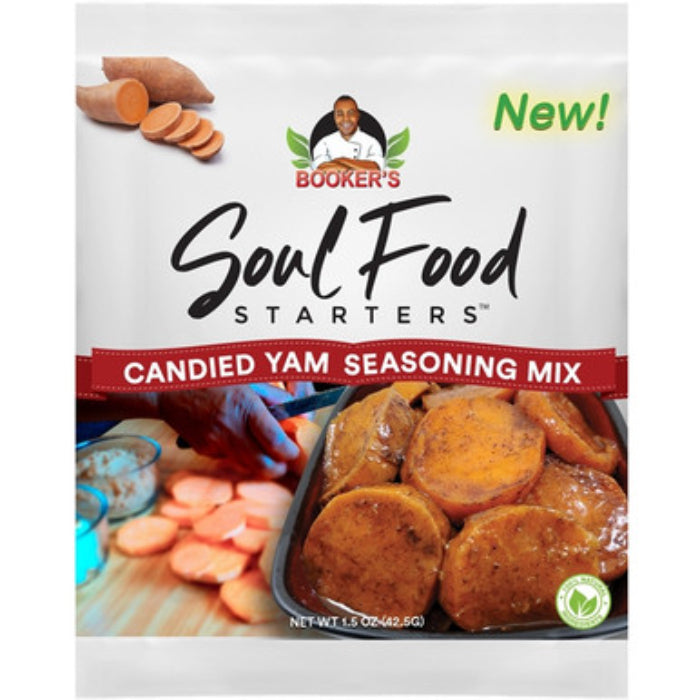 Booker’s Soul Food – Starter Seasoning Candied Yams, 1.5 oz – Pack of