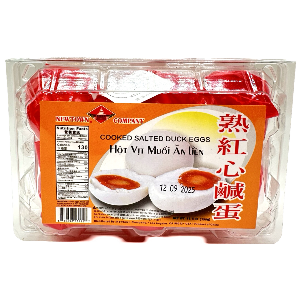 Newton – Cooked Salted Duck Eggs – Itlog Na Pula – 6pcs – 390 G