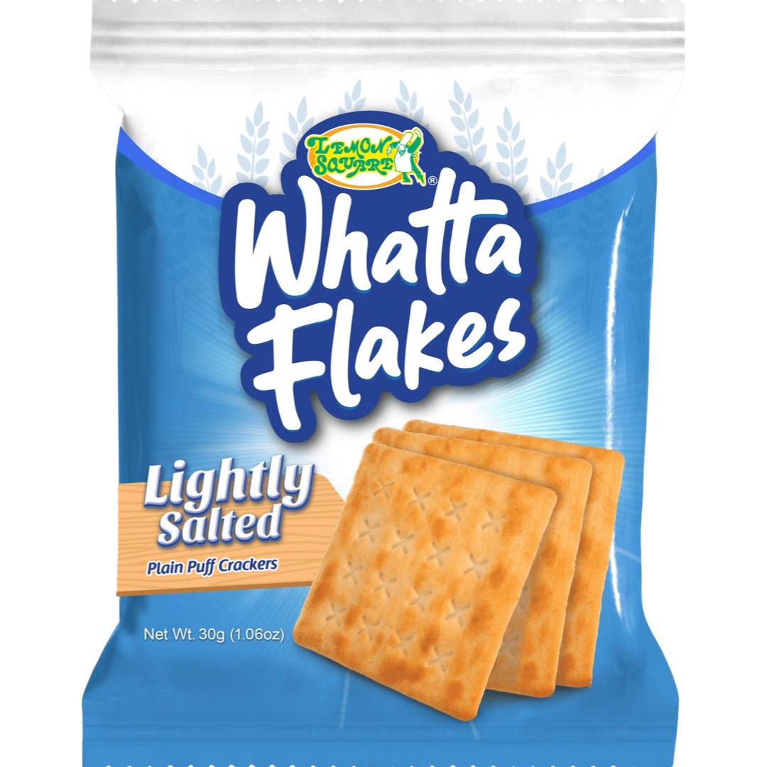 Lemon Square – Whatta Flakes – Lightly Salted – Plain Puff Crackers – 10 Pack – 300 G