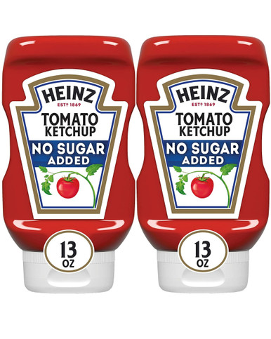 Heinz No Sugar Added Tomato Ketchup, 13 oz (Pack of 2)