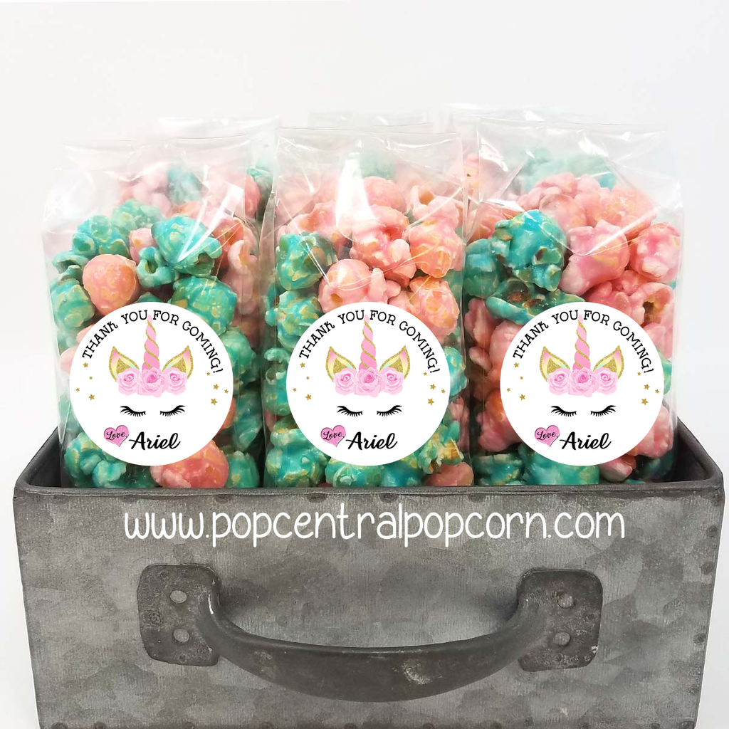 Unicorn with Lashes – Popcorn Party Favor Bags