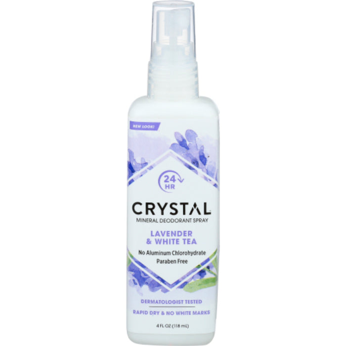 Crystal – Body Deodorant Spray Lavender & White Tea, 4 Oz (Pack Of 1)
