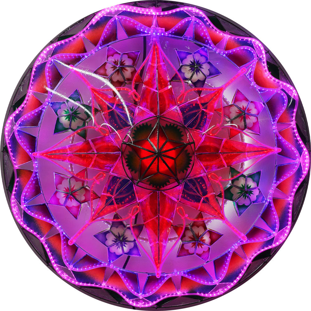 Philippines Christmas Capiz Parol Lantern Star (Tala) – Blue/ Red/ Purple- Size 24