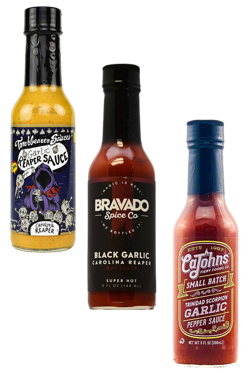 Garlic Lovers Hotter Hot Sauces Gift Set, 3/5oz.