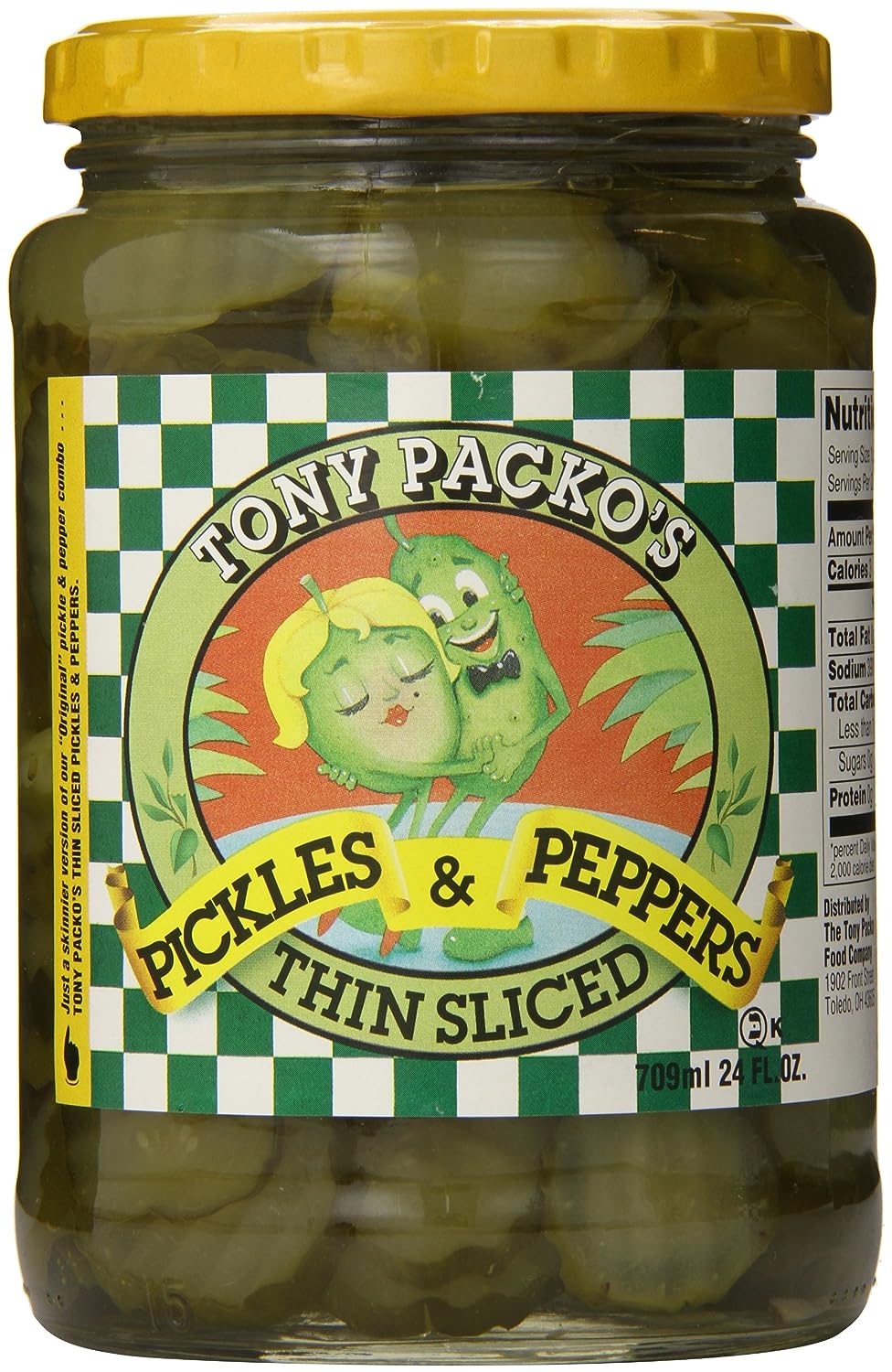 Tony Packos – Packo Thin Sliced Pickles & Peppers, 24 Oz | Pack of 12