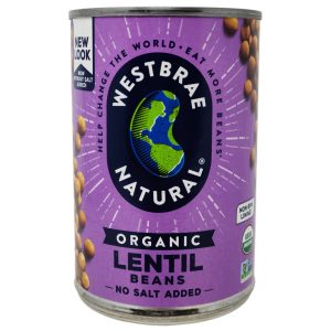 Westbrae Organic No Salt Added Lentil Beans – 15oz.