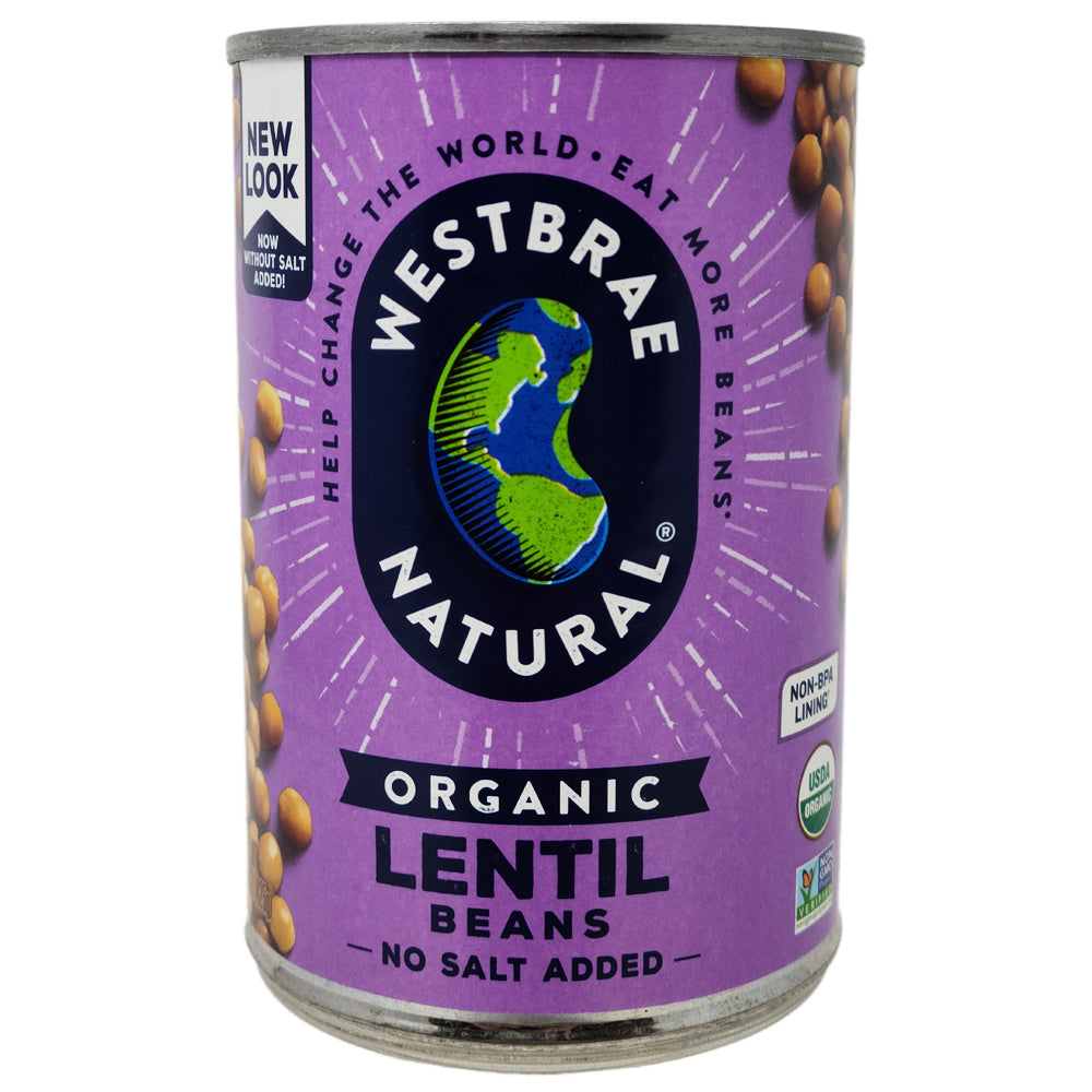 Westbrae Organic No Salt Added Lentil Beans – 15oz.