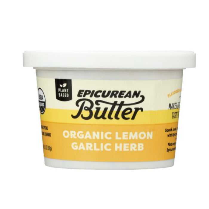 Epicurean Butter – Butter Plant-Based Lemon Garlic 3.5 Oz – Pack Of 8