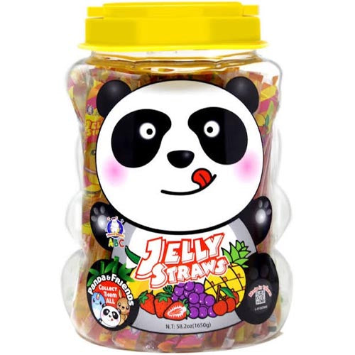 ABC – Jelly Straws in Plastic Jar – Panda – 1650 G
