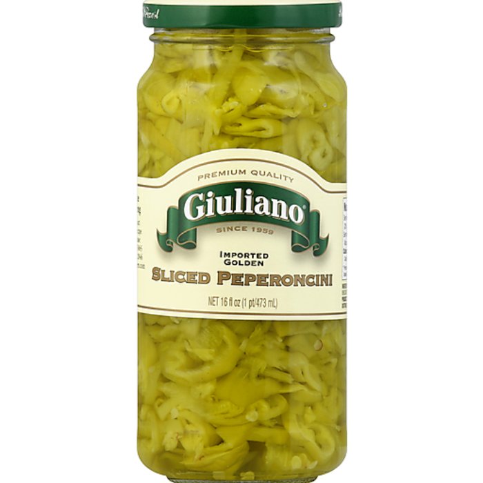 Giuliano – Peperoncini Greek Gldn Sliced, 16 Oz | Pack Of 6