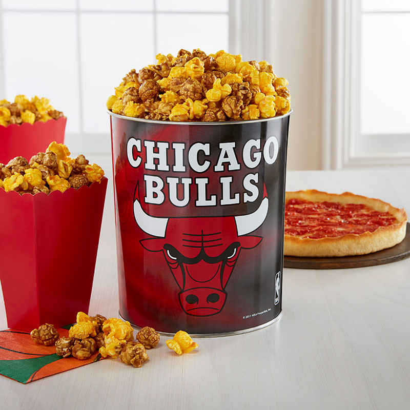 Garrett Popcorn Chicago Bulls Classic Tin & 2 Lou’s Pizzas