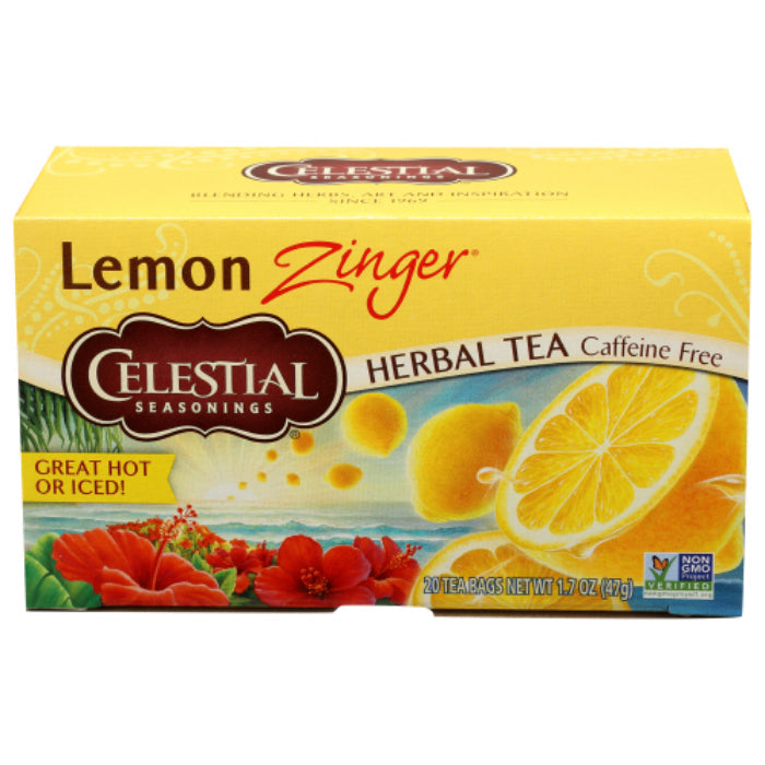 Celestial Seasonings – Herbal Tea Lemon Zinger, 20 Bags | Pack of 6