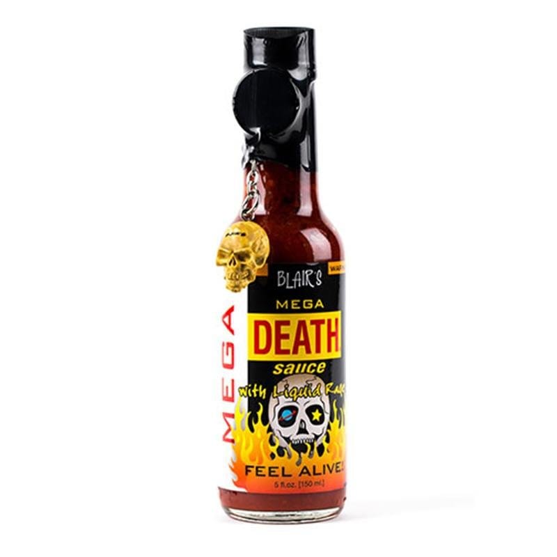 Blair’s Mega Death Sauce With Liquid Fury And With Skull Key Chain