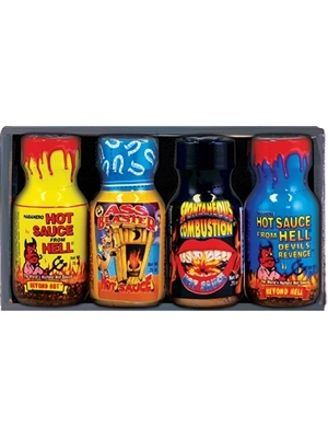 Xtreme Heat Mini Bottle Hot Sauce Four Pack , 4/.75oz.