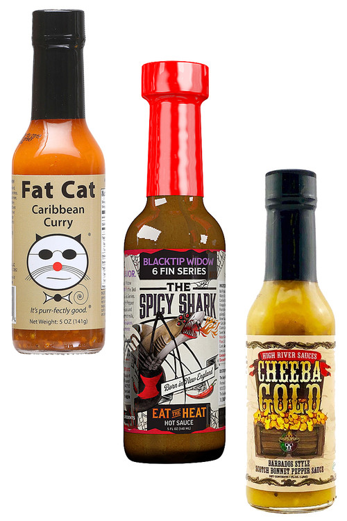 Best Of Curry Hot Sauces Gift Set, 3/5oz.