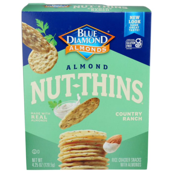 Blue Diamond – Nut Thins Country Ranch Crackers, 4.25 oz | Pack of 12