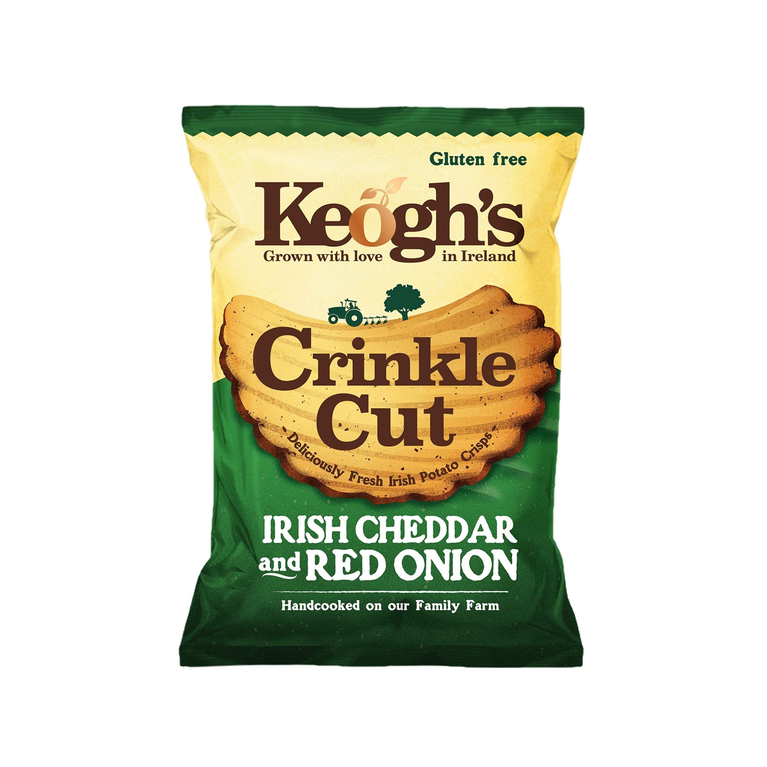 Keogh’s Irish Cheddar & Red Onion Crinkle Cut Crisps (Ireland)