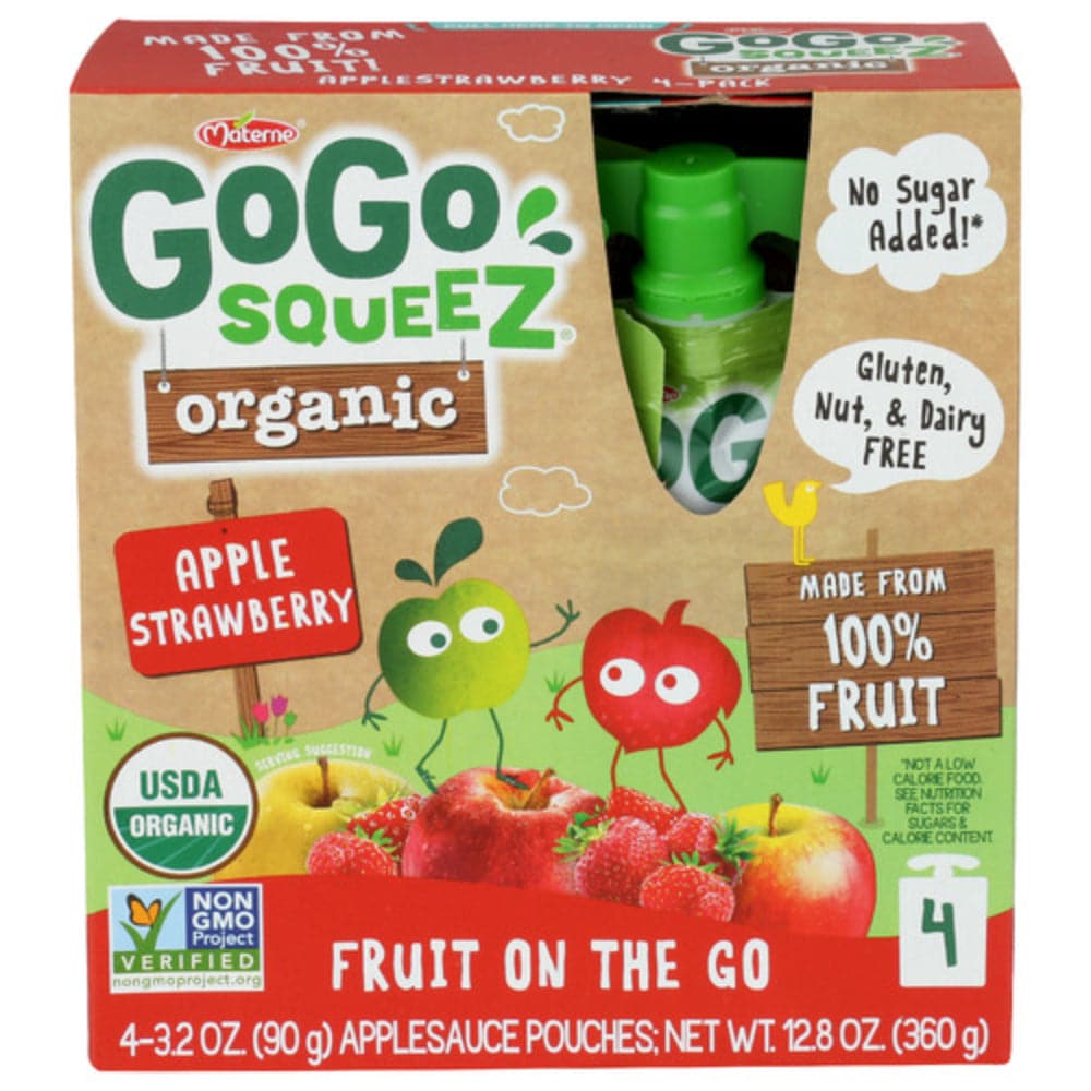 GoGo squeeZ – Fruit on the Go Organic Apple Strawberry, 12.8 oz