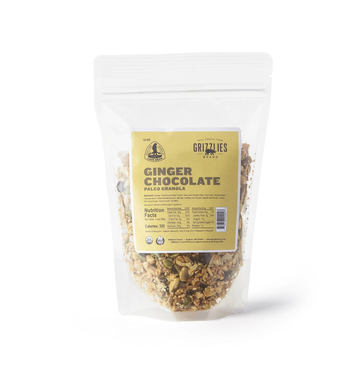 Ginger Chocolate Paleo Granola Bags – 12 x 12oz