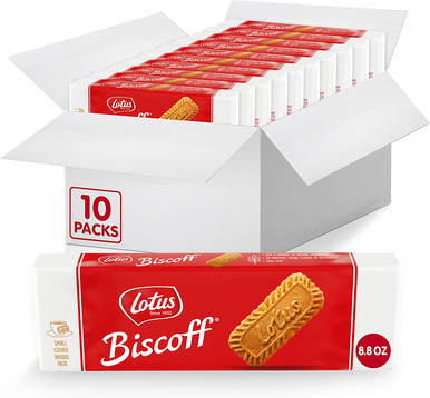 Lotus Biscoff Biscuit Caramelized Cookies Original, 8.8 oz (Pack of 10)
