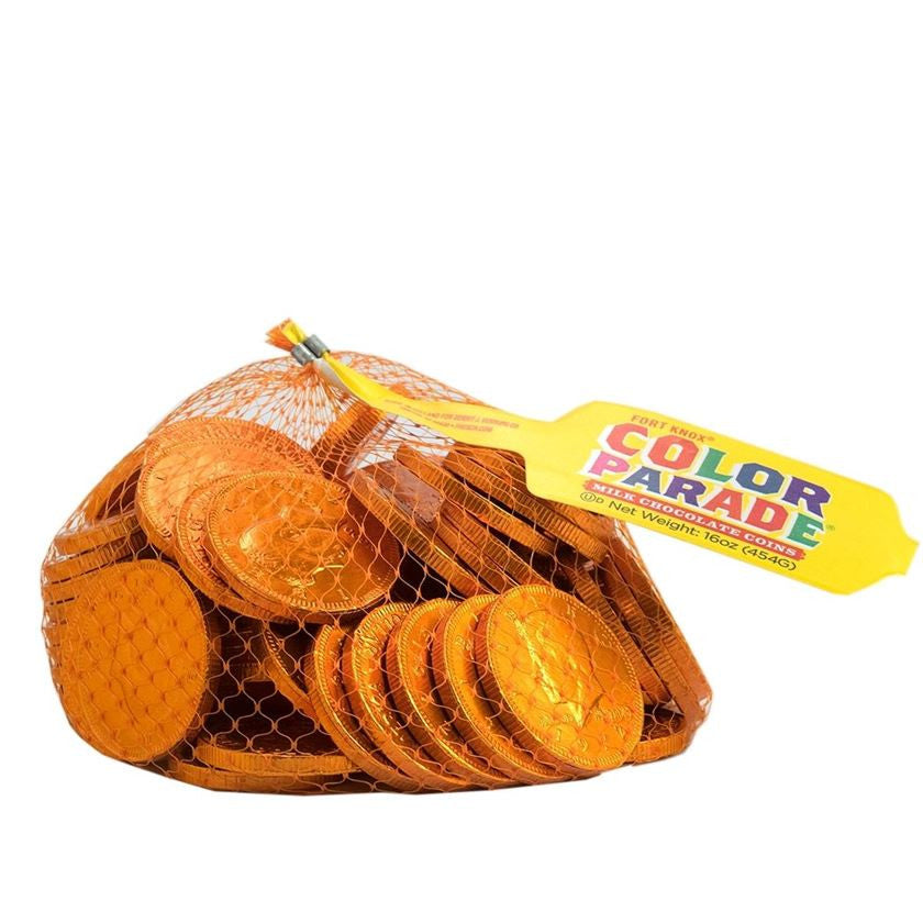 Orange Chocolate Foil Coins
