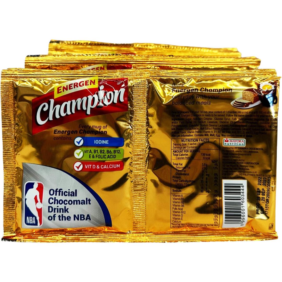Energen – Champion – Powdered Choco Malt Drink – 16 Sachets – 480 G