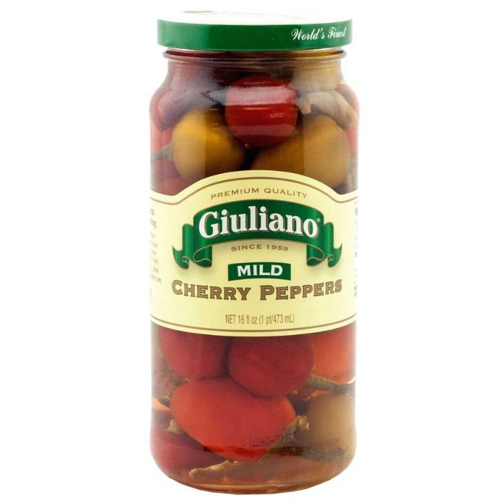 Giuliano – Peppers Cherry Sweet Mild, 16 Oz | Pack of 6