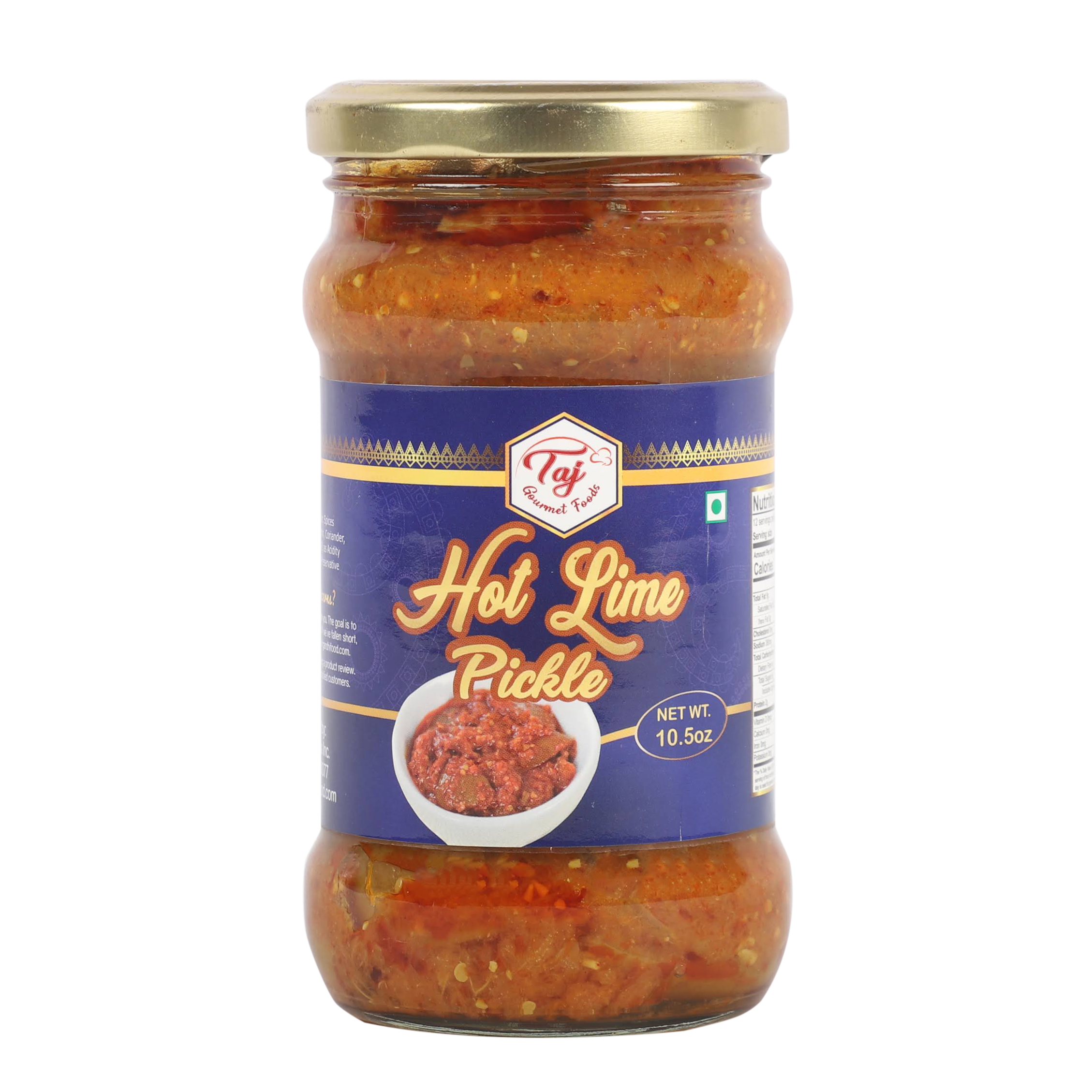 TAJ Hot Lime Pickle, (Spicy Lime Achar), 300g (10.5oz)