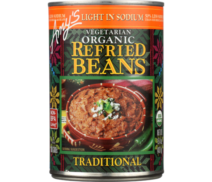 Amy’s – Bean Refried Low Sodium Traditional Gluten-Free, 15.4 Oz | Pac