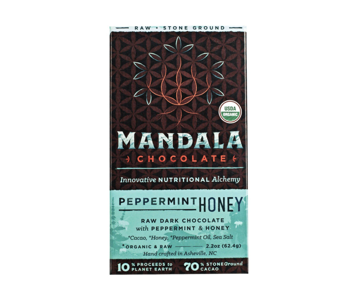 Organic 70% Cacao Peppermint Honey Chocolate Bar – 6 x 2.2oz